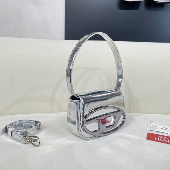 Diesel Silver Simple Brand Logo Shoulder Bag - Picture 4 of 9